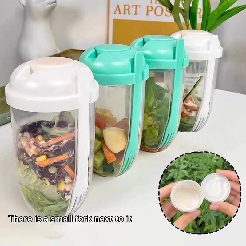 Thumbnail: Portable Bottle Salad Container Bottle-Shaped Bento Salad Bowl For Lunch Salad 