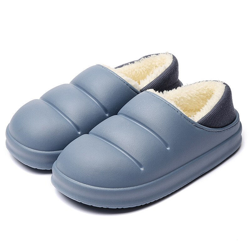 Comfy lined slippers - multiple colors blue--A