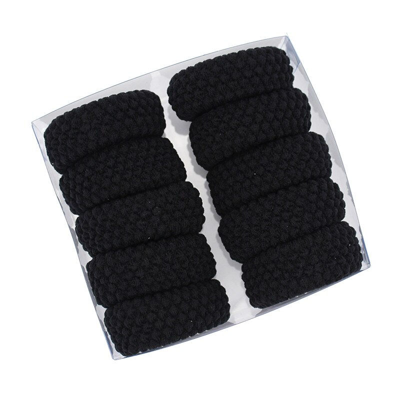 Thumbnail: 1Set Fashion Women Solid Colors Thick Elastic Rubber Bands Simple Style Pretty 