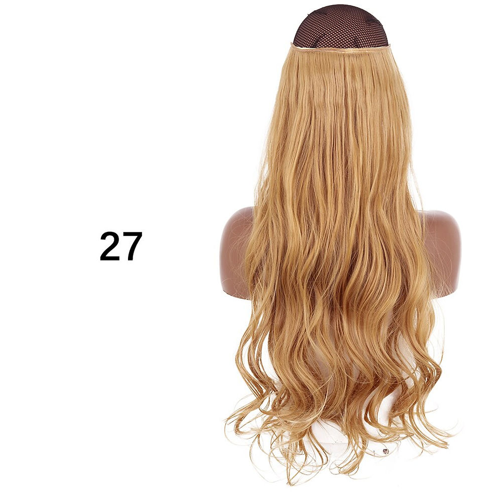 Thumbnail: Synthetic Long Wavy No Clip Hair Extensions Artifical Invisible Fish Line False