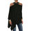 Миниатюра: Yeezzi Fashion Asymmetric Long Sleeve Casual Shirts Tops Solid Color Loose Holl