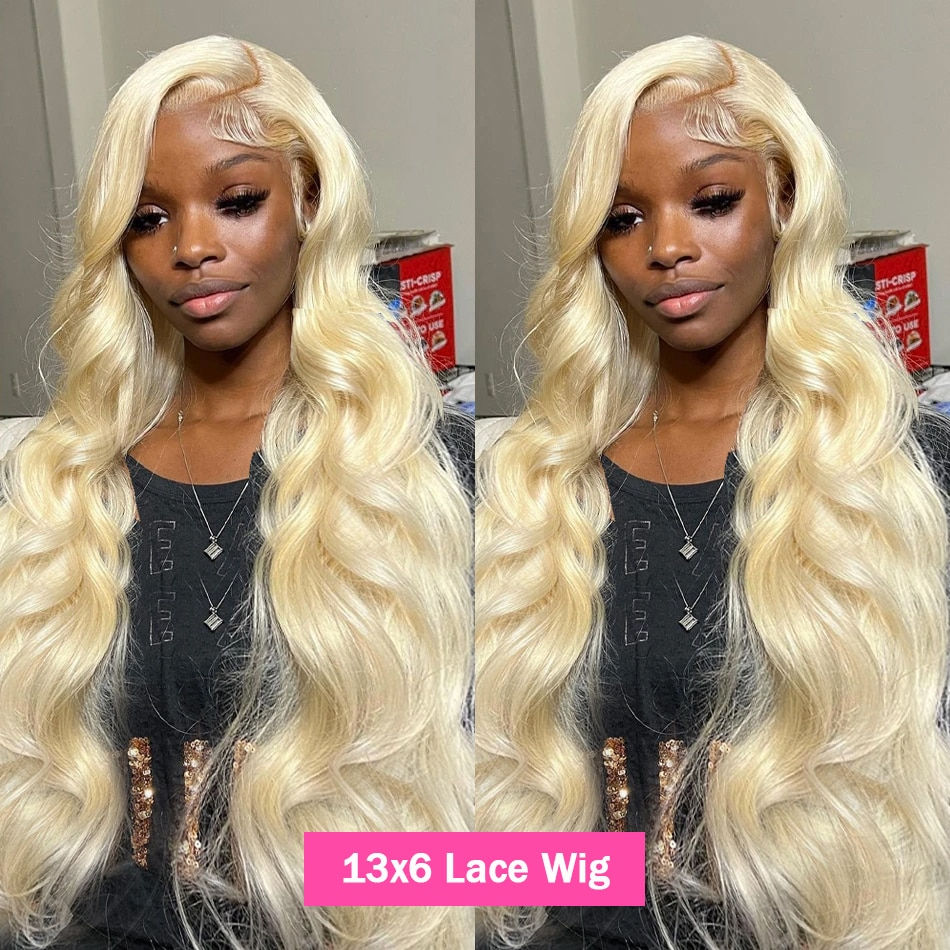 Thumbnail: Melodie 34 Inch 613 Honey Blonde Color Wig HD Transparent  Body Wave 13x6 Front