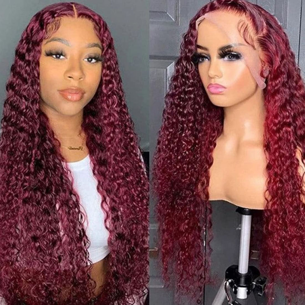 Thumbnail: 99J Red Kinky Curly Synthetic Lace Wigs For Women Pre Plucked With Baby Hair La