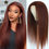 Миниатюра: Kinky Straight Wig Synthetic 13X1 T Part Lace Wigs For Women Reddish Brown Copp