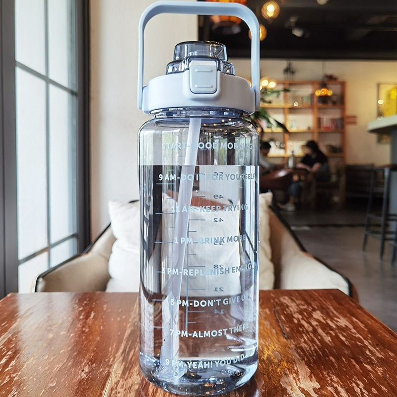 Thumbnail: 2000ml Large Capacity Plastic Straw Water Cup Sports Water Bottle High Value Ou