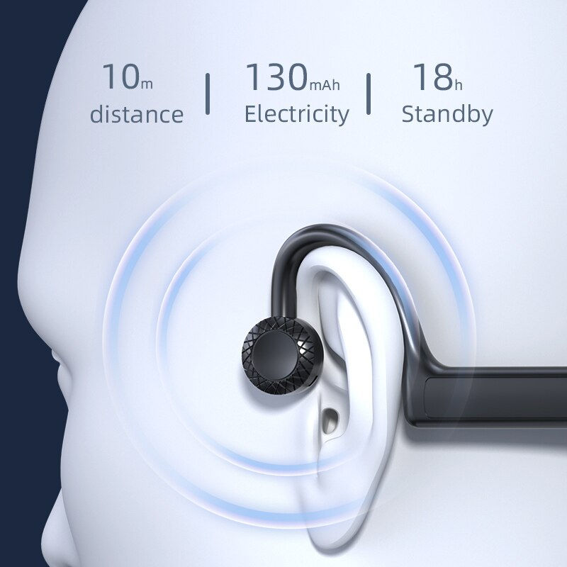 Thumbnail: Bone Conduction Wireless Bluetooth Headphones Sport TWS Bluetooth Neckband Head