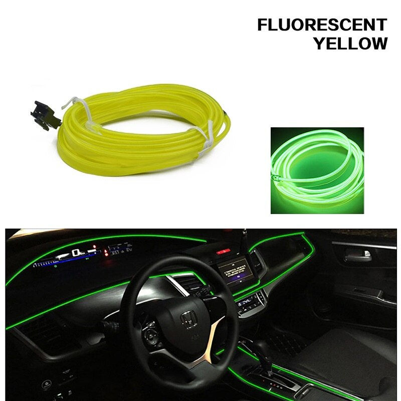 Thumbnail: 1M/3M/5M Car Interior Led Decorative Lamp EL Wiring Neon Strip For Auto DIY Fle
