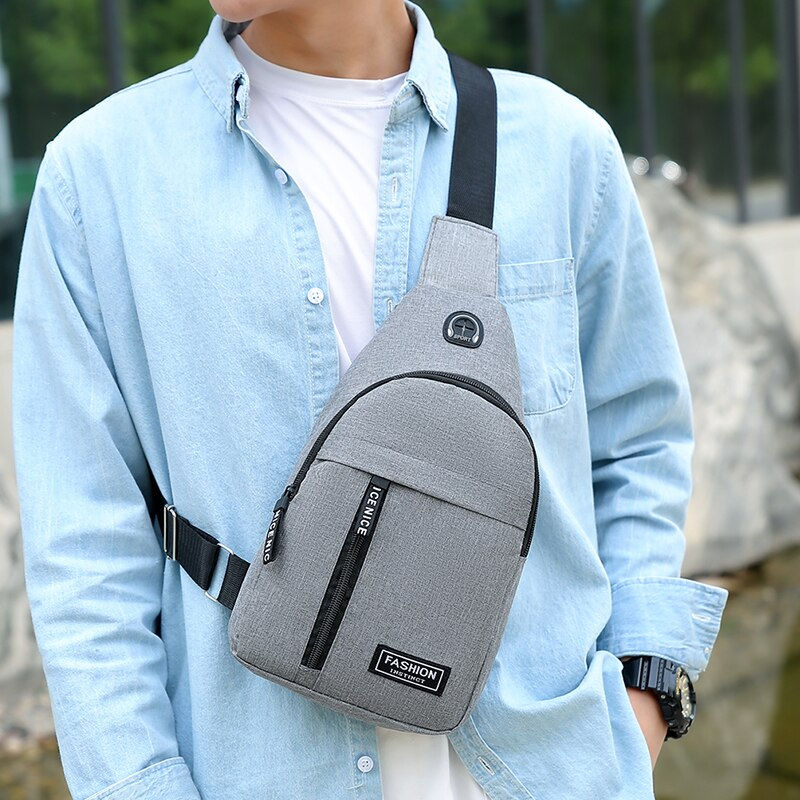 Thumbnail: Chest Bag Fashion New Solid Color Men Chest Bag Outdoor Casual Fashion One Shou