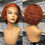 Thumbnail: Curly Wigs Short Pixie Cut Human Hair For Women Natural Black Remy Hair 150% De