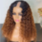Thumbnail: Soft Highlight Ombre Blonde Long 24inch Kinky Curly U Part Wig European Remy Hu