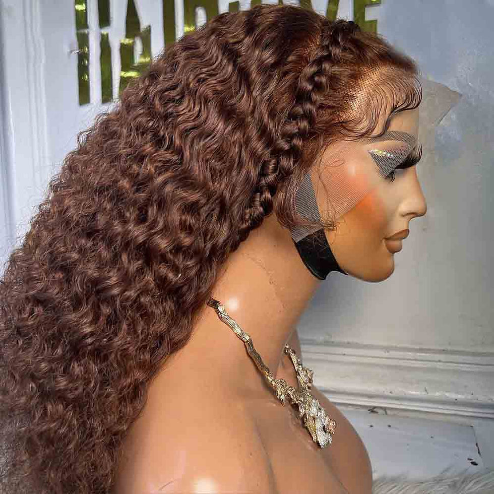 Thumbnail: Soft Dark Brown 26“Long Glueless 180 Density Kinky curly Transparent Lace Front