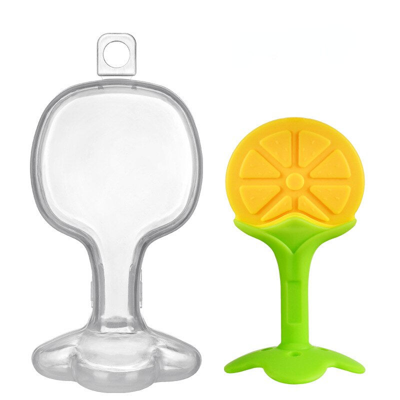 Thumbnail: Fruits Shape Baby Chewing Teether Toys Safe BPA Free Silicone Teething Chew Den