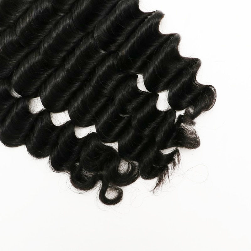 Thumbnail: Deep Wave Tape In Extensions 100% Human Hair Deep Curly Tape in Extensions Blac