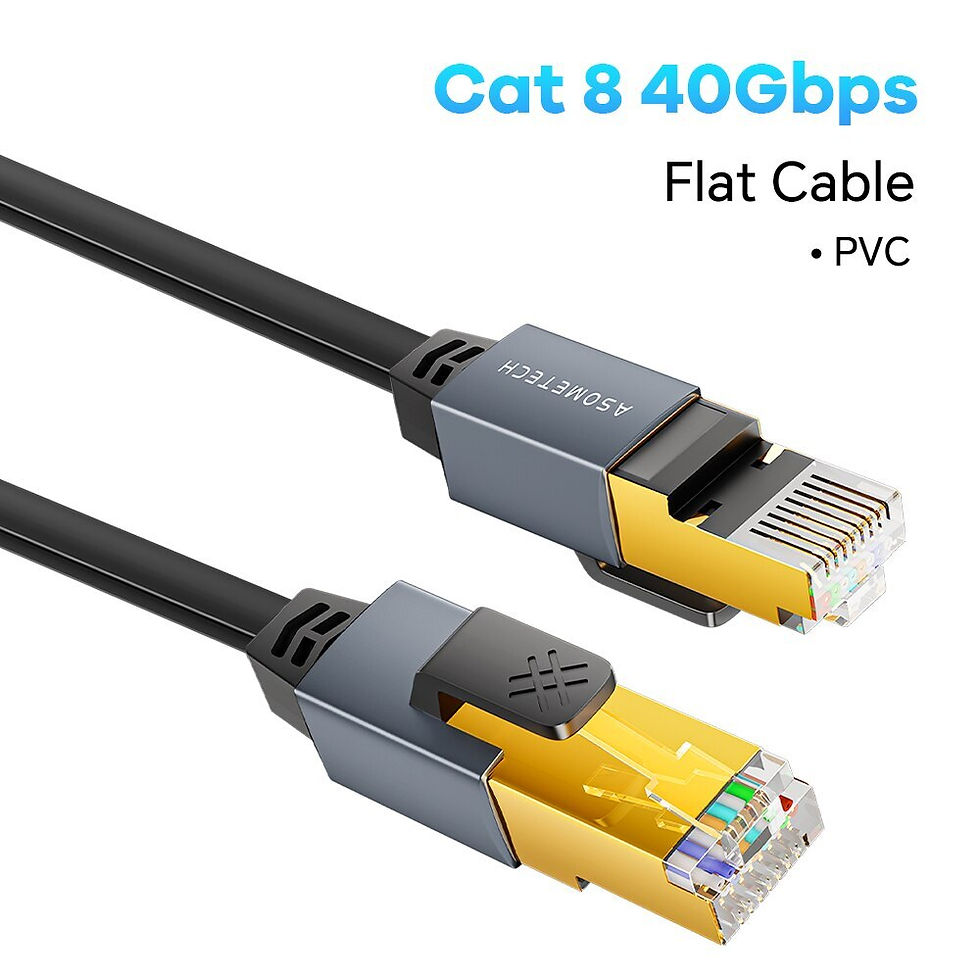 Thumbnail: ASOMETECH Cat 8 Ethernet Cable Round / Flat High Speed Ethernet Cable 40Gbps 20