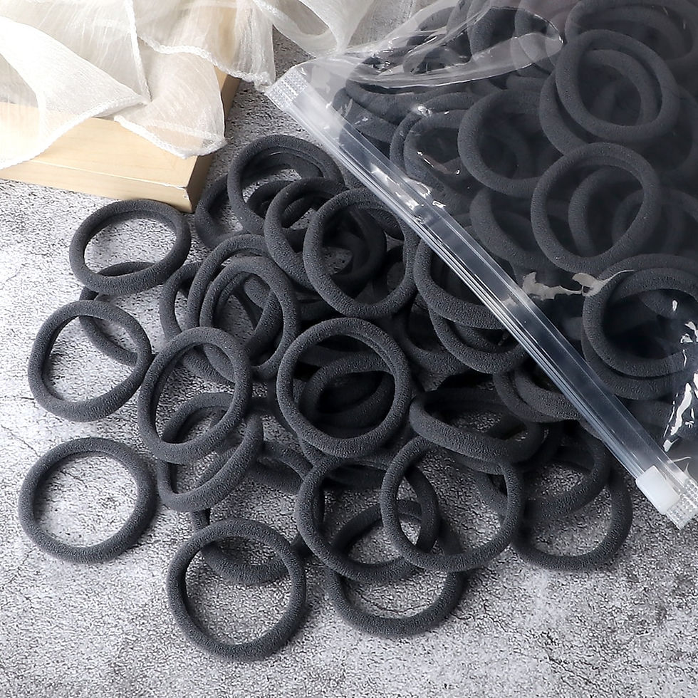 Thumbnail: 20-100 Pcs Black Gray Large Hair Bands for Women Seamless Ponytail Fashion Pure