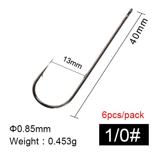 Thumbnail: Long Shank Fishing Hook High Carbon Steel AD-Sharp Ringed Forged Barbed Offset 