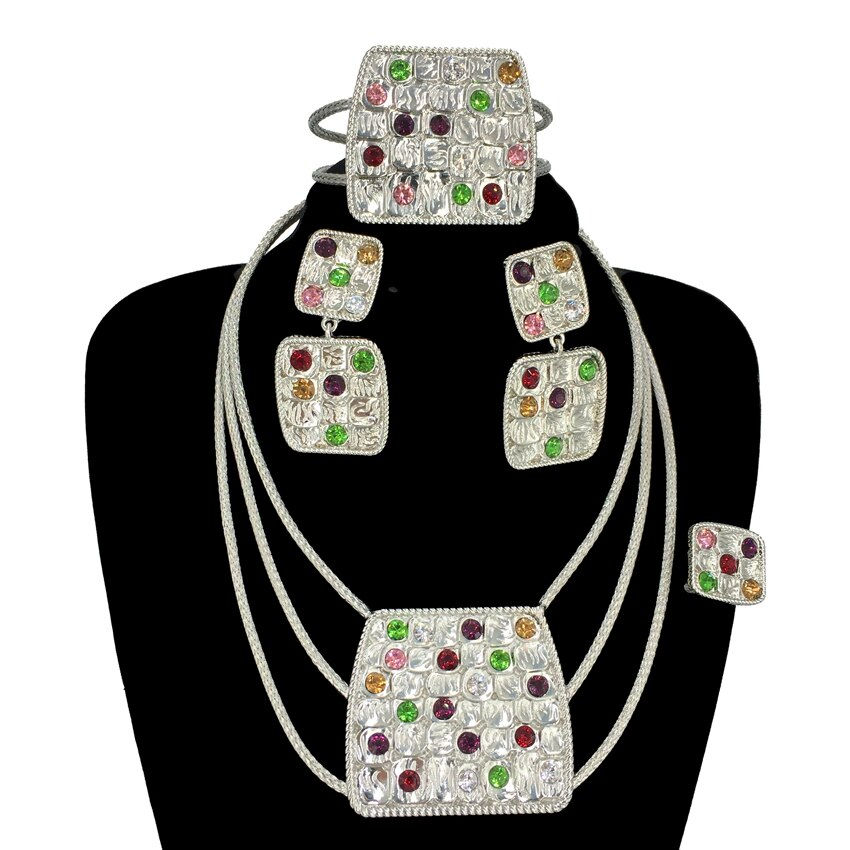 Colorful Luxury Italian Designer Brazilian Handmade Jewelry Sets Necklace