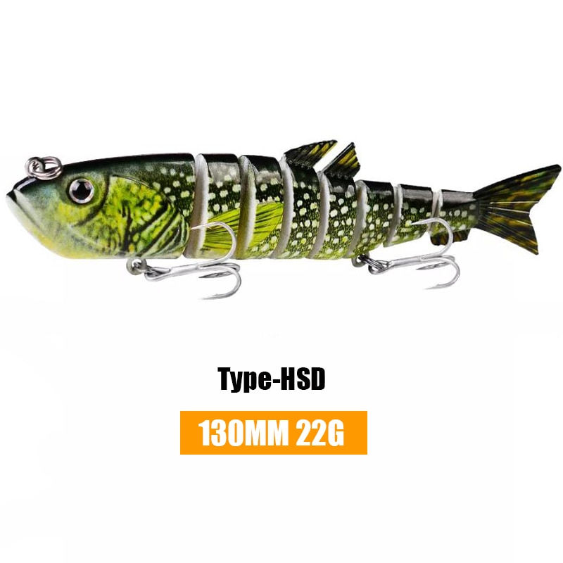 Thumbnail: 10/14cm Sinking Wobblers Fishing Lures Jointed Crankbait Swimbait 8 Segment Har