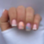 Thumbnail: 24pcs Simple Style Nail Art Colorful Lines Fake Nails In Shape Of Water Drop Pr