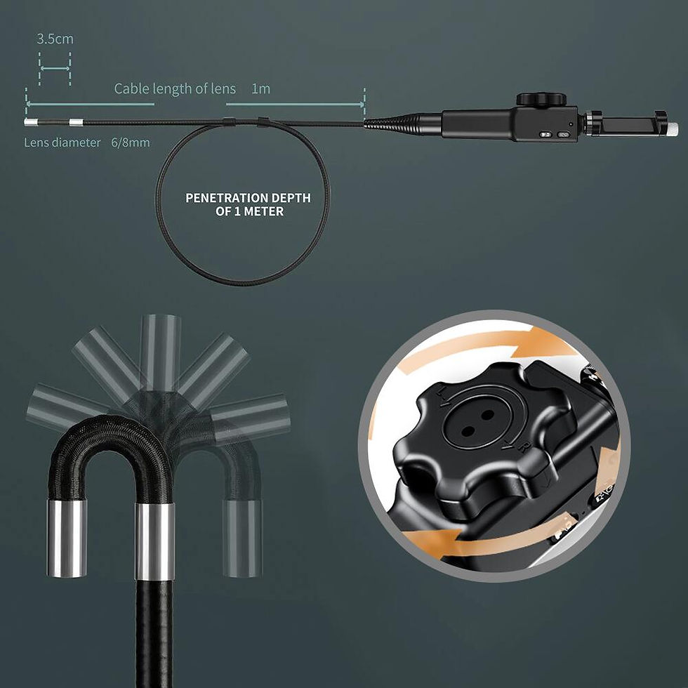 Thumbnail: 5.5MM/8.5MM 5.0MP 180 Degree Steering Industrial Borescope Endoscope Inspection