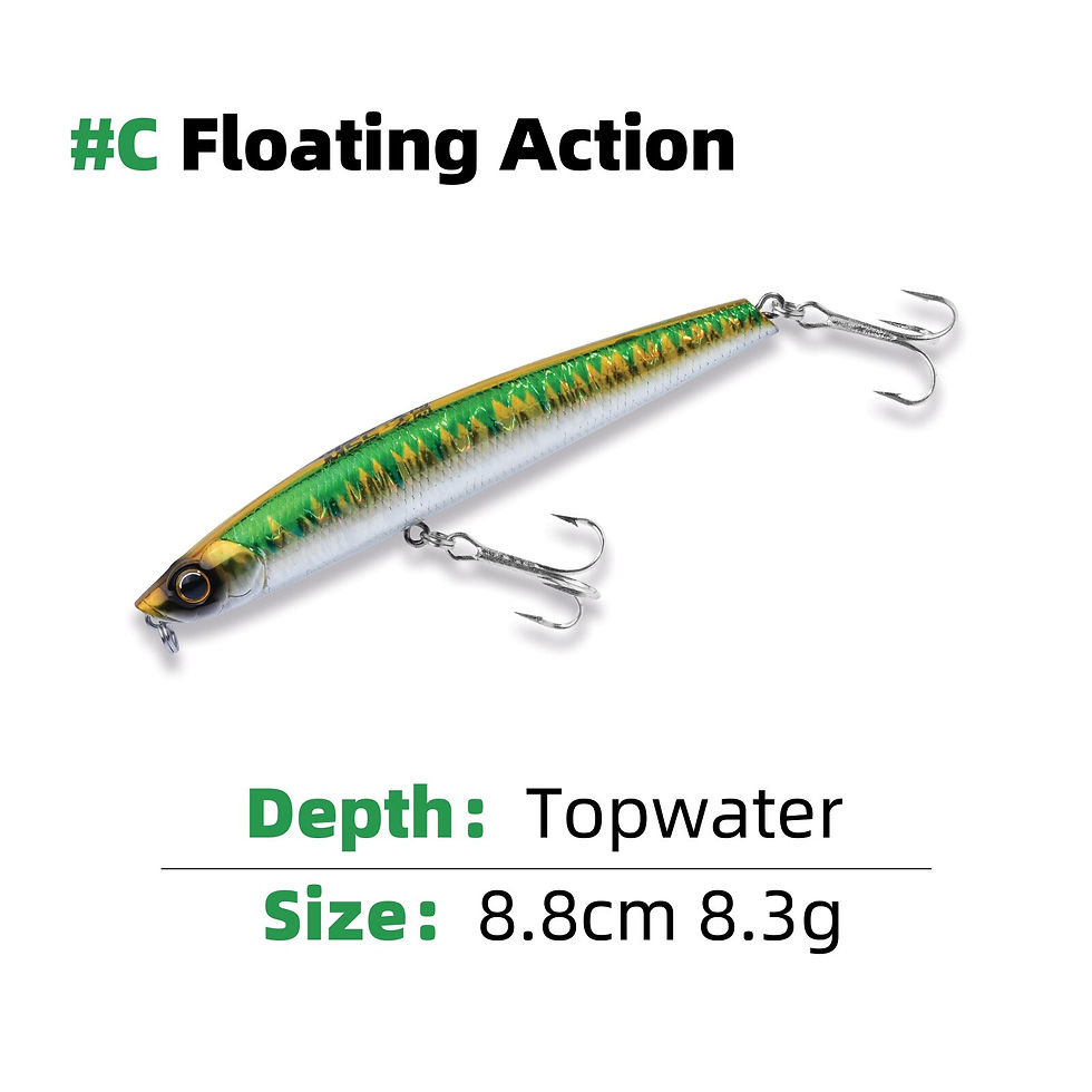 Thumbnail: HANDING 8.8/10.7cm Floating Pencil Popper&Sinking Pencil Hard Bait Topwater Plo