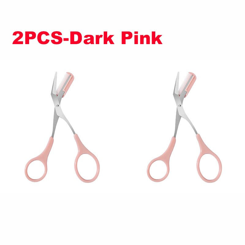 Thumbnail: 2PCS Eyebrow Trimmer Scissors with Comb Eyelash Hair Scissors Stainless Steel E