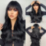 Thumbnail: HAIRCUBE Long Ombre Brown Black Light Blonde Synthetic Wigs with Bangs Heat Res