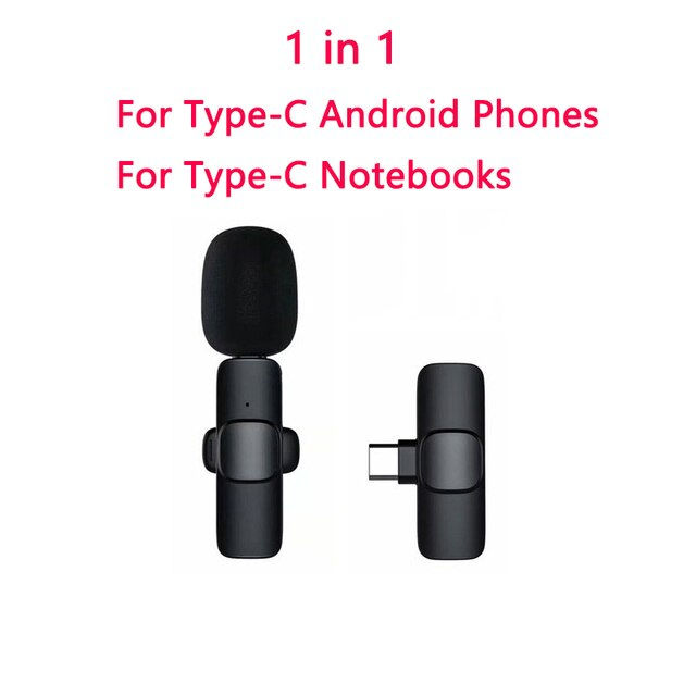 Wireless Lavalier Microphone Audio Video Recording Mini Mic For iPhone iPad And