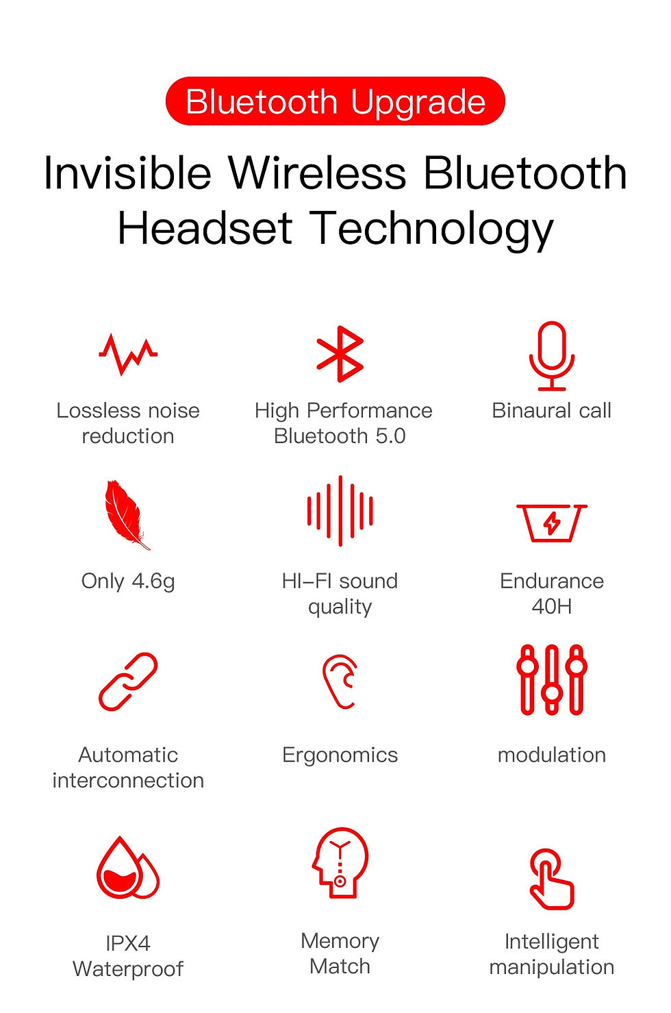 Thumbnail: TWS E6S Bluetooth Earphones Wireless bluetooth headset Noise Cancelling Headset