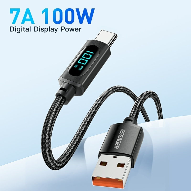 Thumbnail: Essager USB Type C Cable For Huawei Honor Xiaomi Samsung Super Charge 66W/100W 