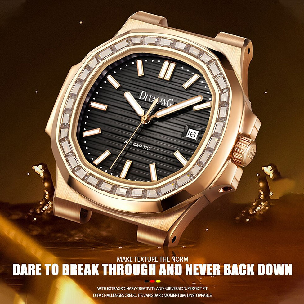 Thumbnail: DITALING Zircon Top Luxury Business Waterproof Male Clock Luminous Date Stainle
