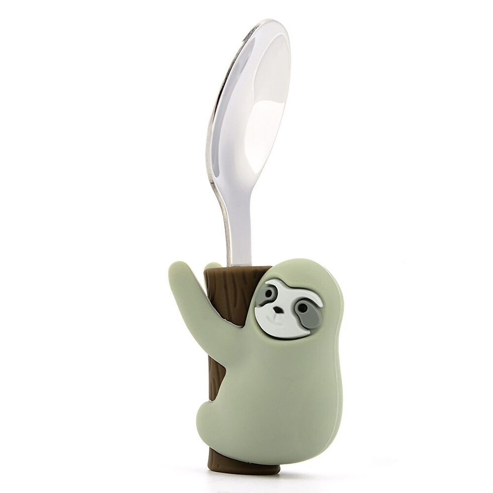 Thumbnail: Lofca Panda Baby Silicone Spoons Sloth Fork Silicone Feeding Food Learn To Eat 