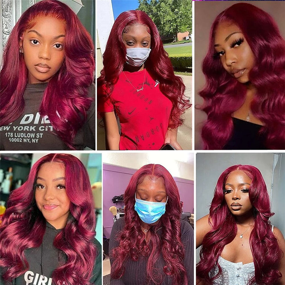 Thumbnail: Red Colored Body Wave 13x6 Hd Lace Frontal Wig Glueless 30 34 36 Inch 13x4 Burg