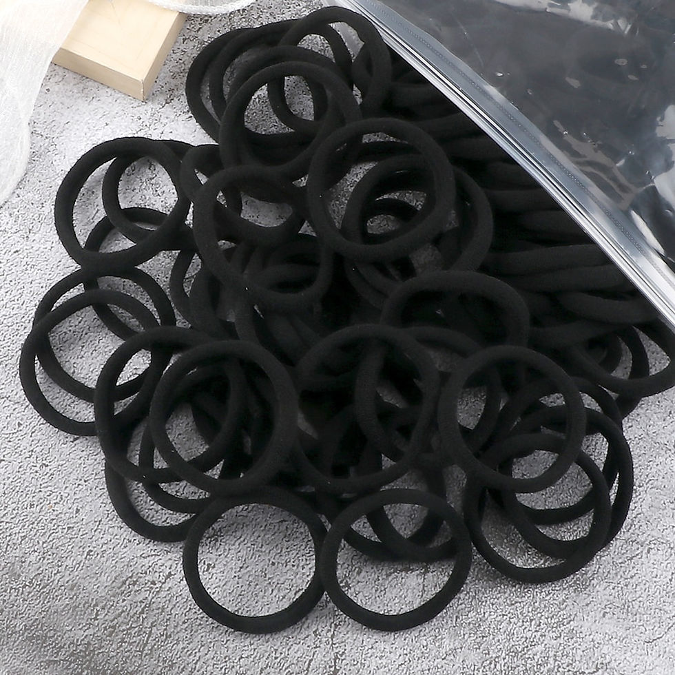Thumbnail: 20-100 Pcs Black Gray Large Hair Bands for Women Seamless Ponytail Fashion Pure