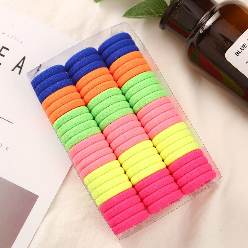 Thumbnail: 1Set Fashion Women Solid Colors Thick Elastic Rubber Bands Simple Style Pretty 