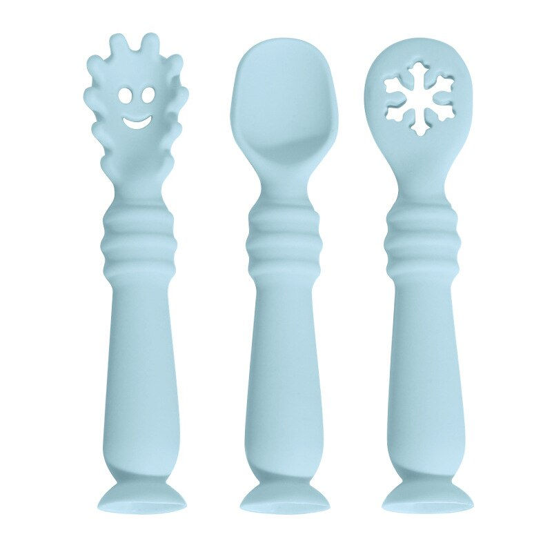 Thumbnail: 1PC Baby Spoon Food Grade Silicone Teether Toys Infant Learning Feeding Scoop U
