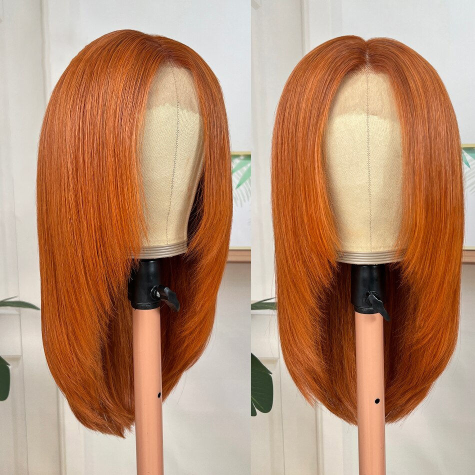 Soft 26 “Long 23A Grade Jewish Wig Ginger Orange Natural Straight Full Lace Wig