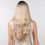 Thumbnail: Blonde White Highlight Wigs WIth Dark Roots Long Wavy Synthetic Hair Wigs for W