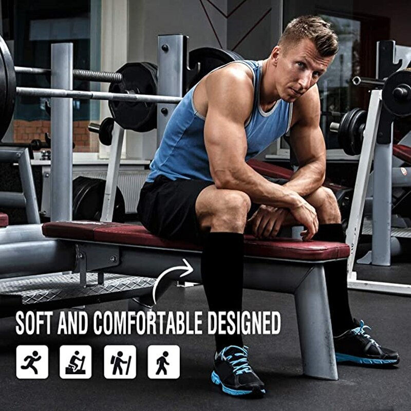 Thumbnail: 2 Pairs Compression Stockings Blood Circulation Promotion Slimming Sport Compre
