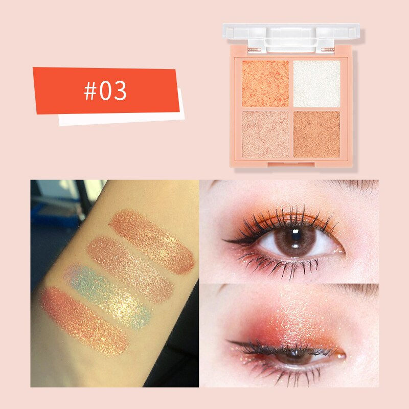 Thumbnail: 4 Colors Glitter Eyeshadow Palette Portable Makeup Highlight Shimmer Eye Shadow