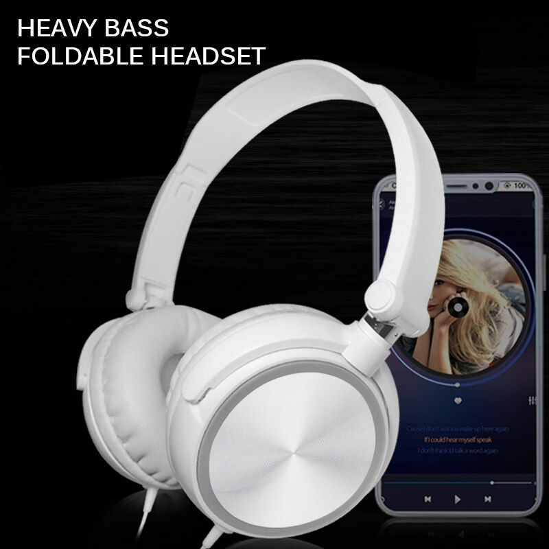 Thumbnail: Wired Headphones 3 5mm Bass Stereo Foldable With Microphone Adjustable Headphon