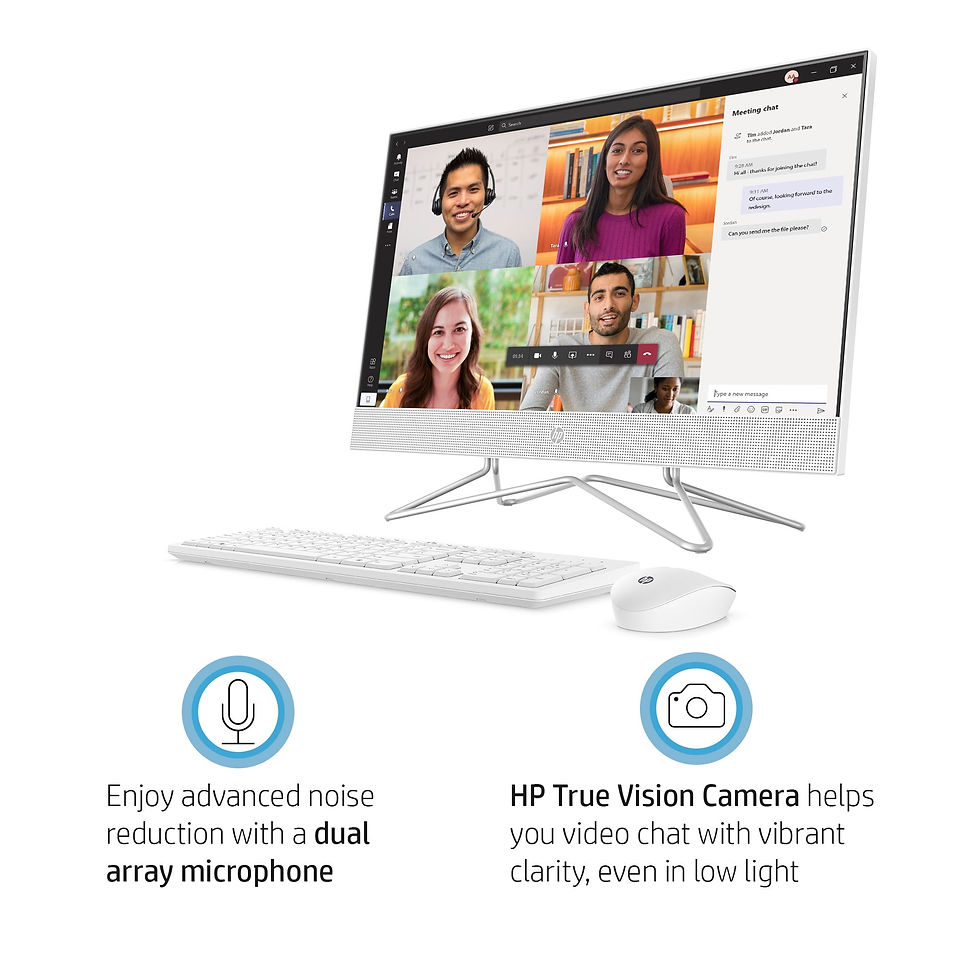 Thumbnail: HP 24 All-in-One PC, Intel Core i3-1115G4, 4GB RAM, 256GB SSD, Snow White, Wind