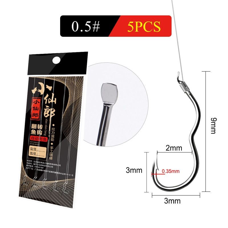 Thumbnail: New Invention High Carbon Steel Fishing Hook Sharp Barbed Automatic Flip 12Pcs/