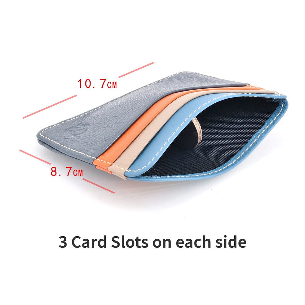 Thumbnail: Retro First Layer Genuine Leather Card Bag with 7 Card Slot Super Thin 100% Rea