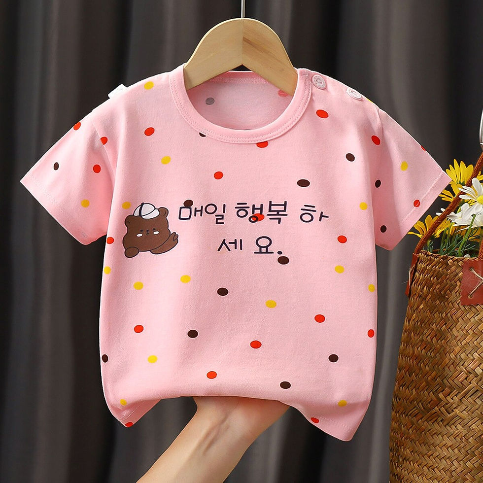 Thumbnail: Children's T-shirt summer boys girls Kids cotton Short Sleeve Shirt Sweatshirt 