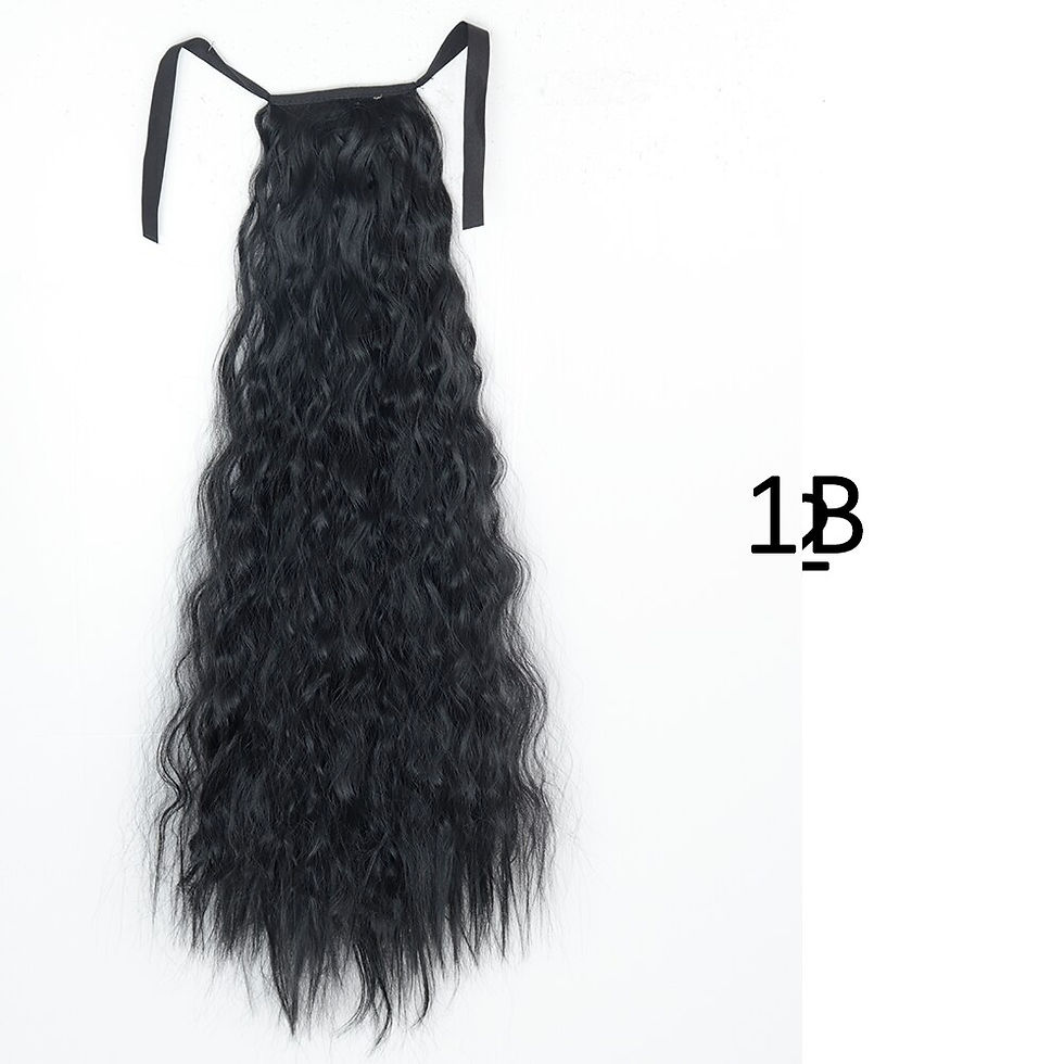 Thumbnail: Synthetic 85cm Long Wavy Ponytail Clip In Hair Extensions Wrap Around Corn Wavy