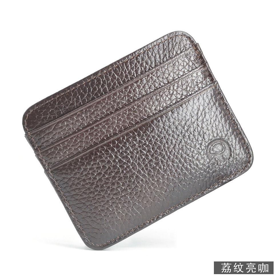 Thumbnail: Retro First Layer Genuine Leather Card Bag with 7 Card Slot Super Thin 100% Rea
