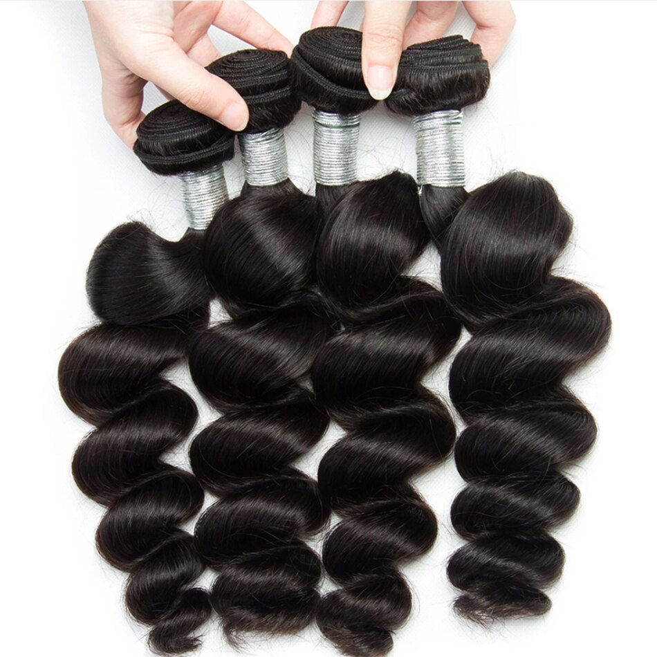 Thumbnail: Loose Wave Bundles Peruvian Hair Weave 1/3/4 Lot Cheveux Humain 100% Human Hair