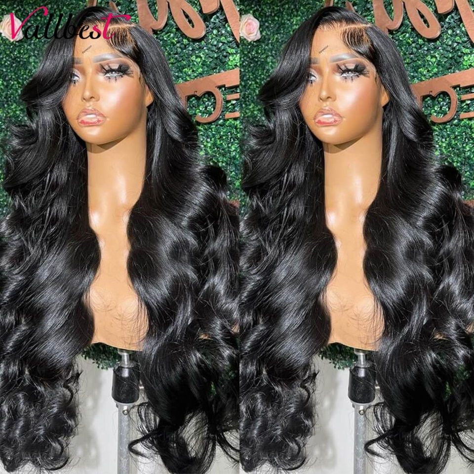 Thumbnail: Vallbest 30 Inch Human Hair Lace Frontal Wig Pre Plucked Brazilian Body Wave 13
