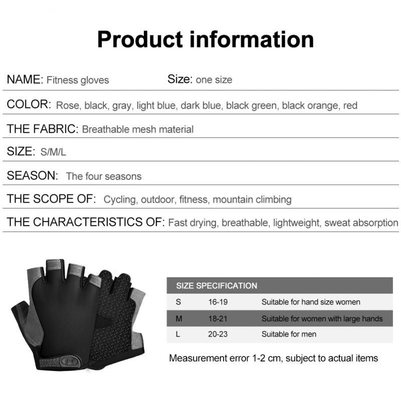 Thumbnail: Half Finger Cycling Gloves Men Women Anti Slip Shock Breathable Summer Bicycle 